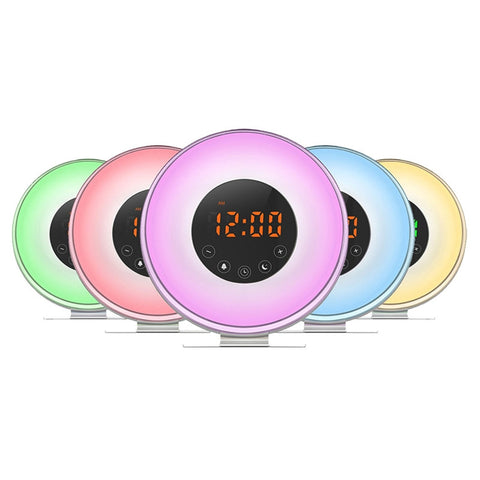 LED Wake Up Light Alarm Clock With USB Charger